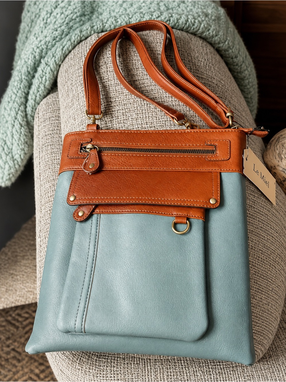 Multi-Pocket Crossbody Bag by Le Miel